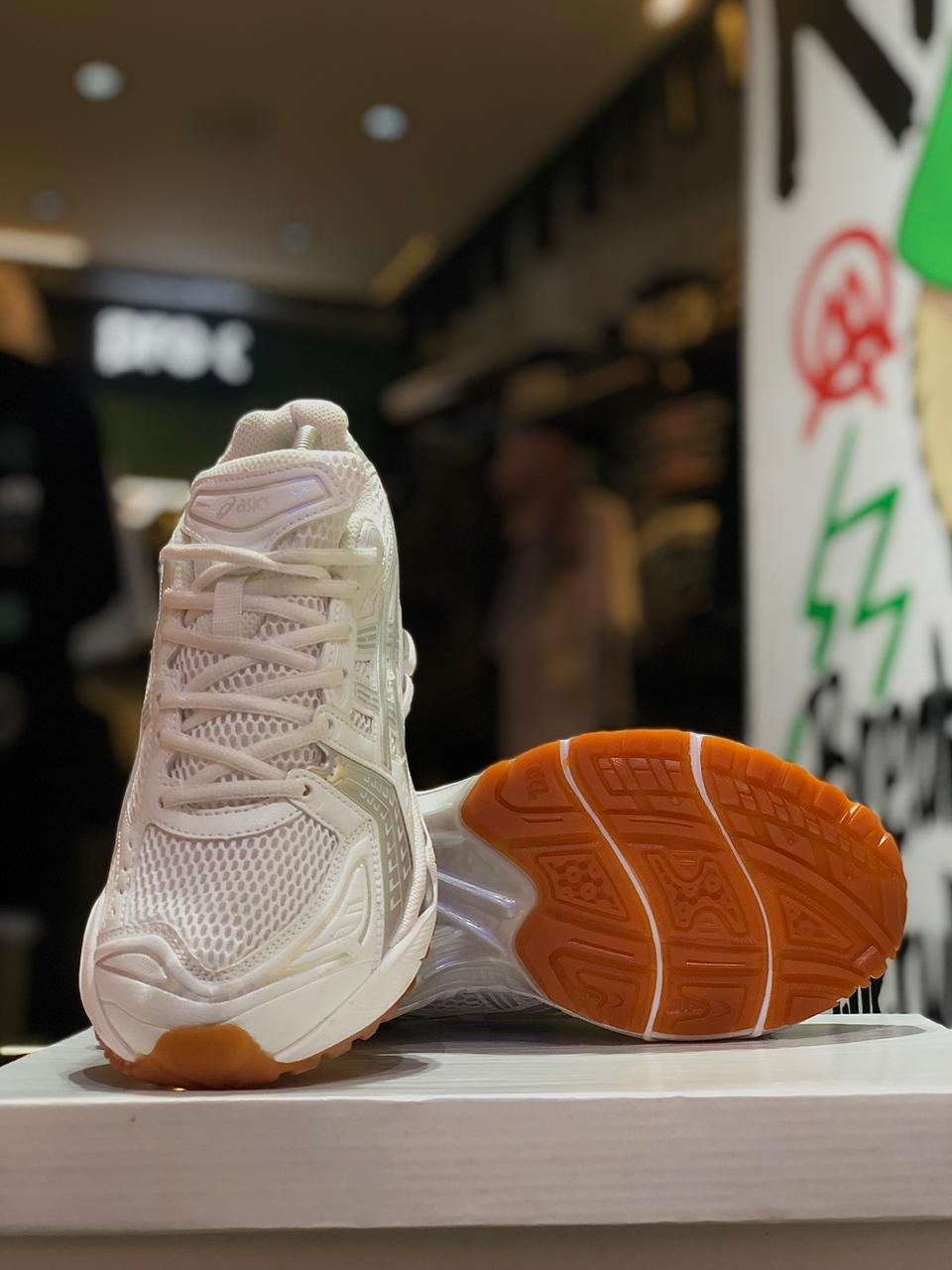 Asics Gel White Brown Sole