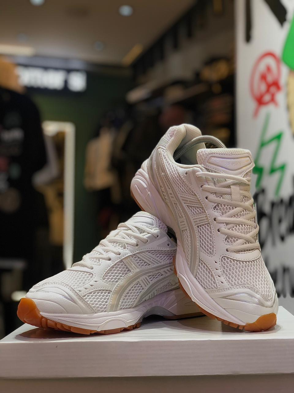 Asics Gel White Brown Sole