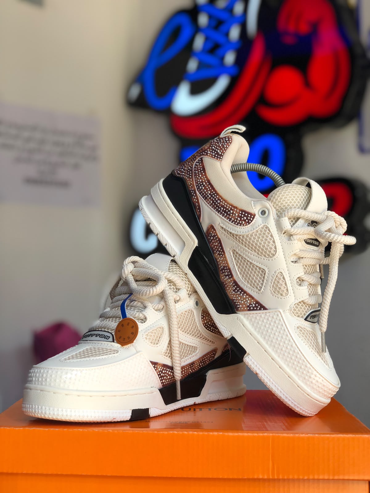 Louis Vuitton LV Skate Beige Crystal Monogram
