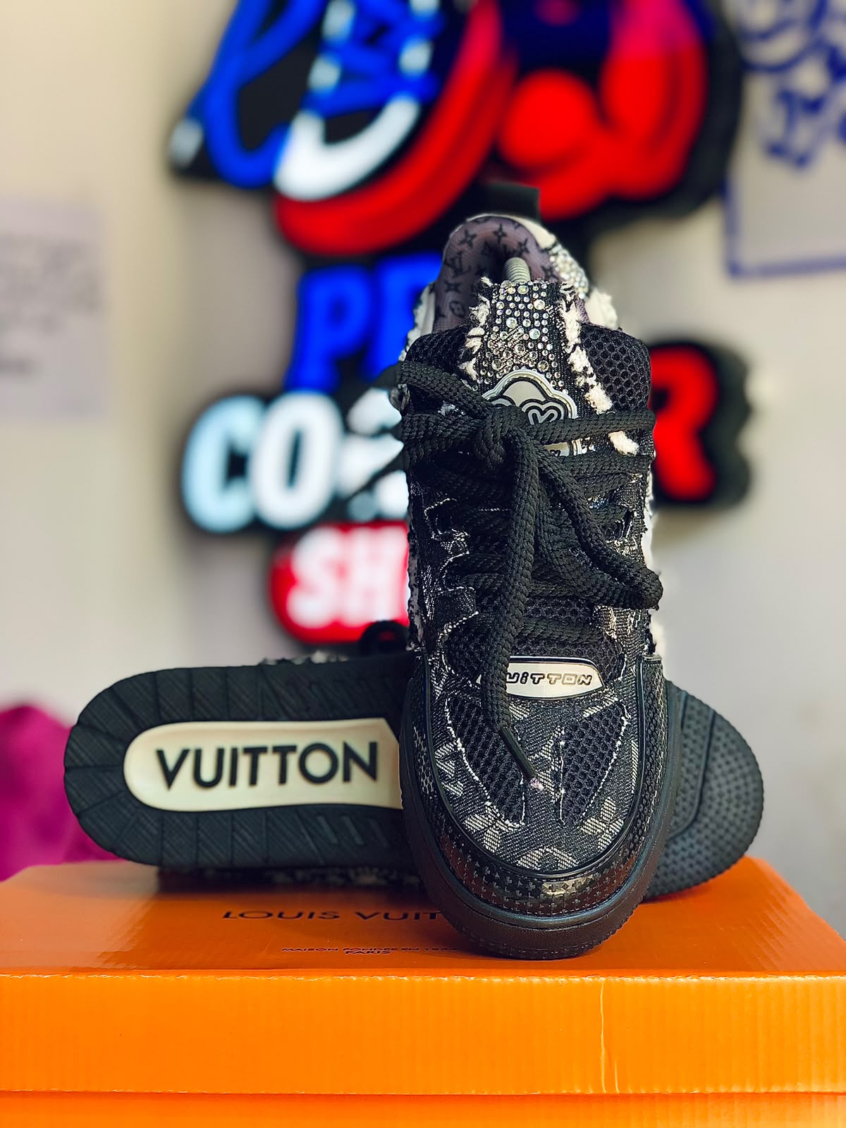 Louis Vuitton LV Skate Black Crystal Monogram