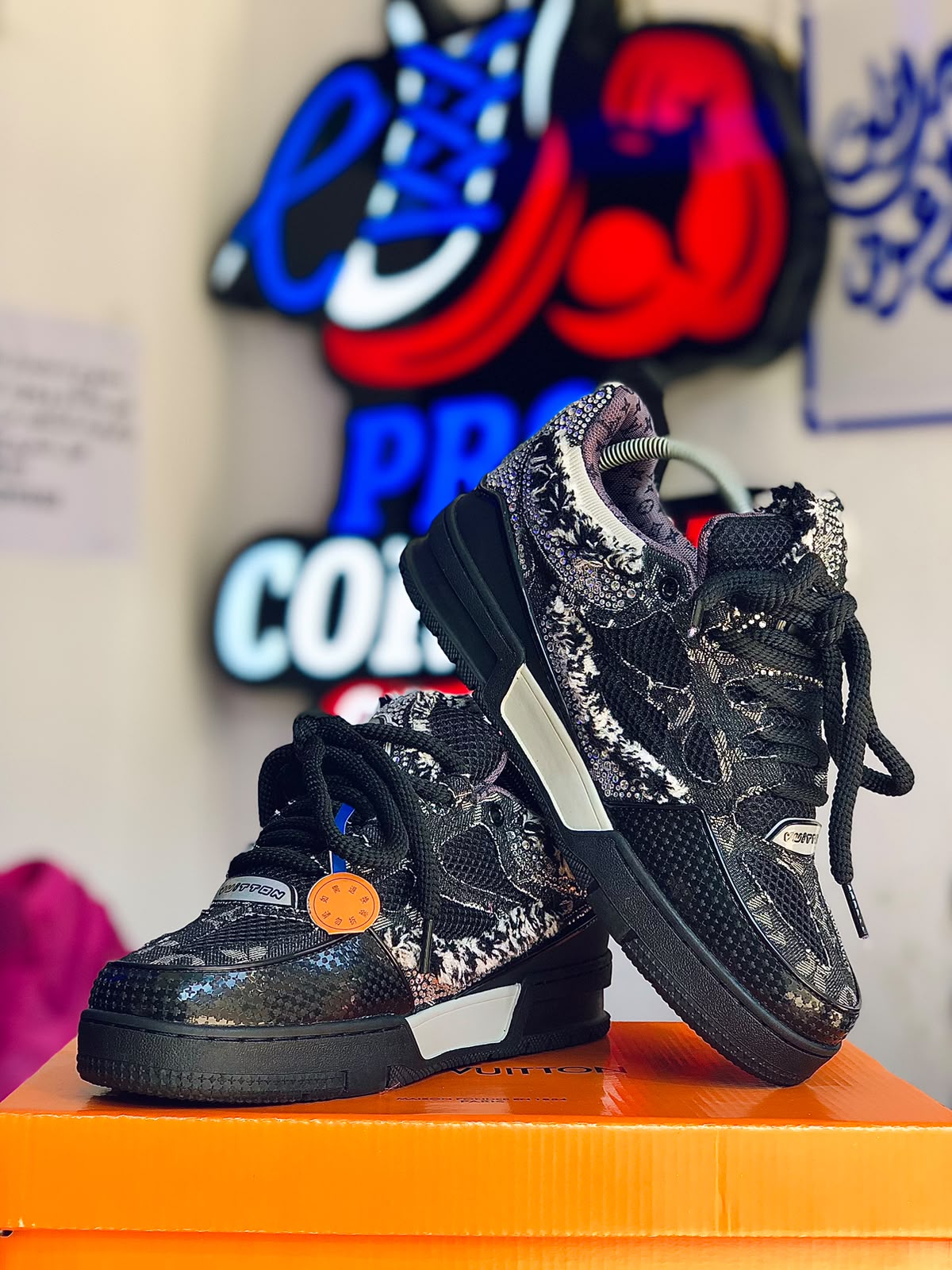 Louis Vuitton LV Skate Black Crystal Monogram