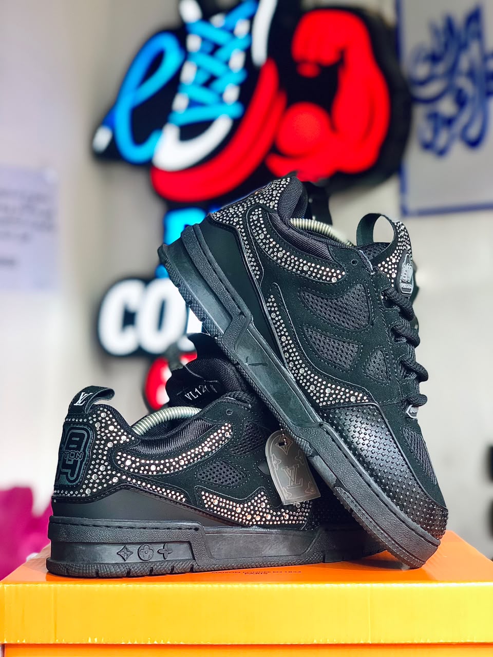 Louis Vuitton LV Skate Black Grey Crystal Monogram