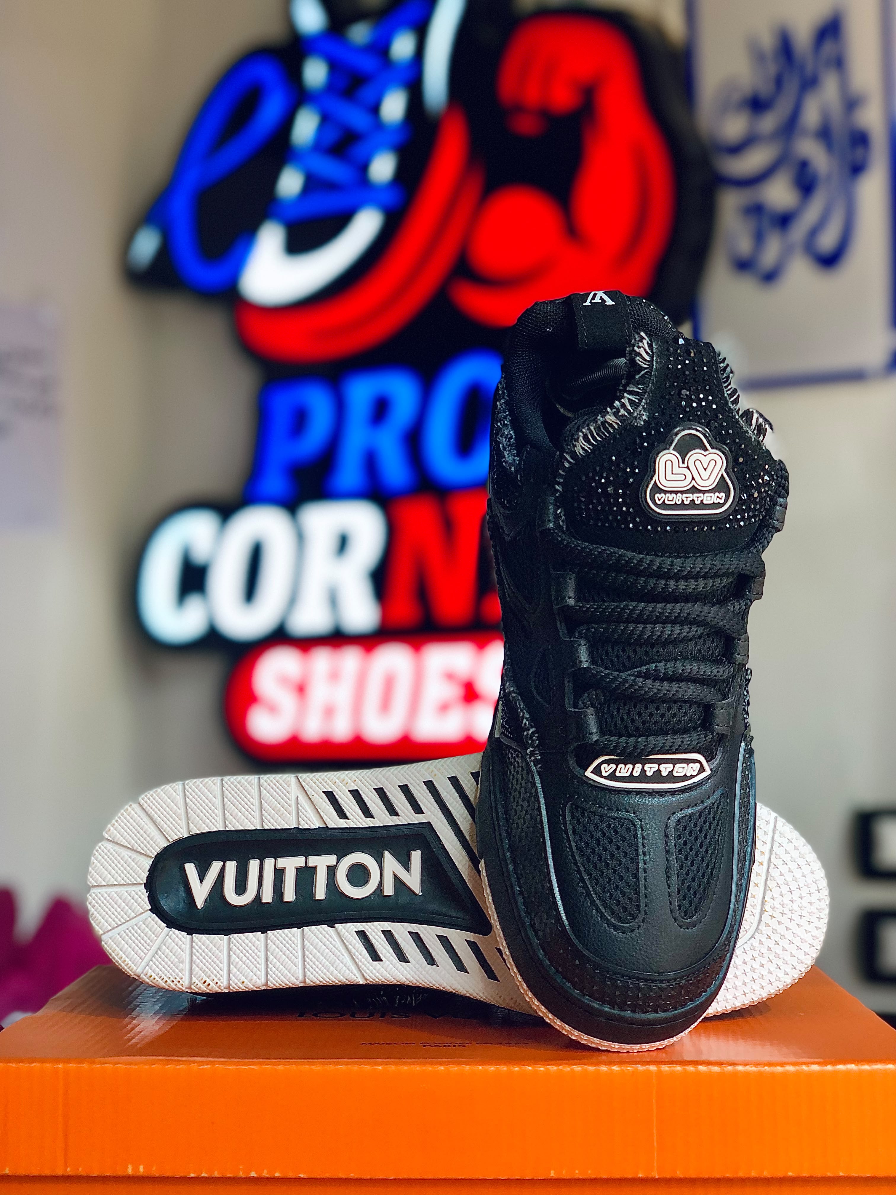 Louis Vuitton LV Skate Black White Crystal Monogram