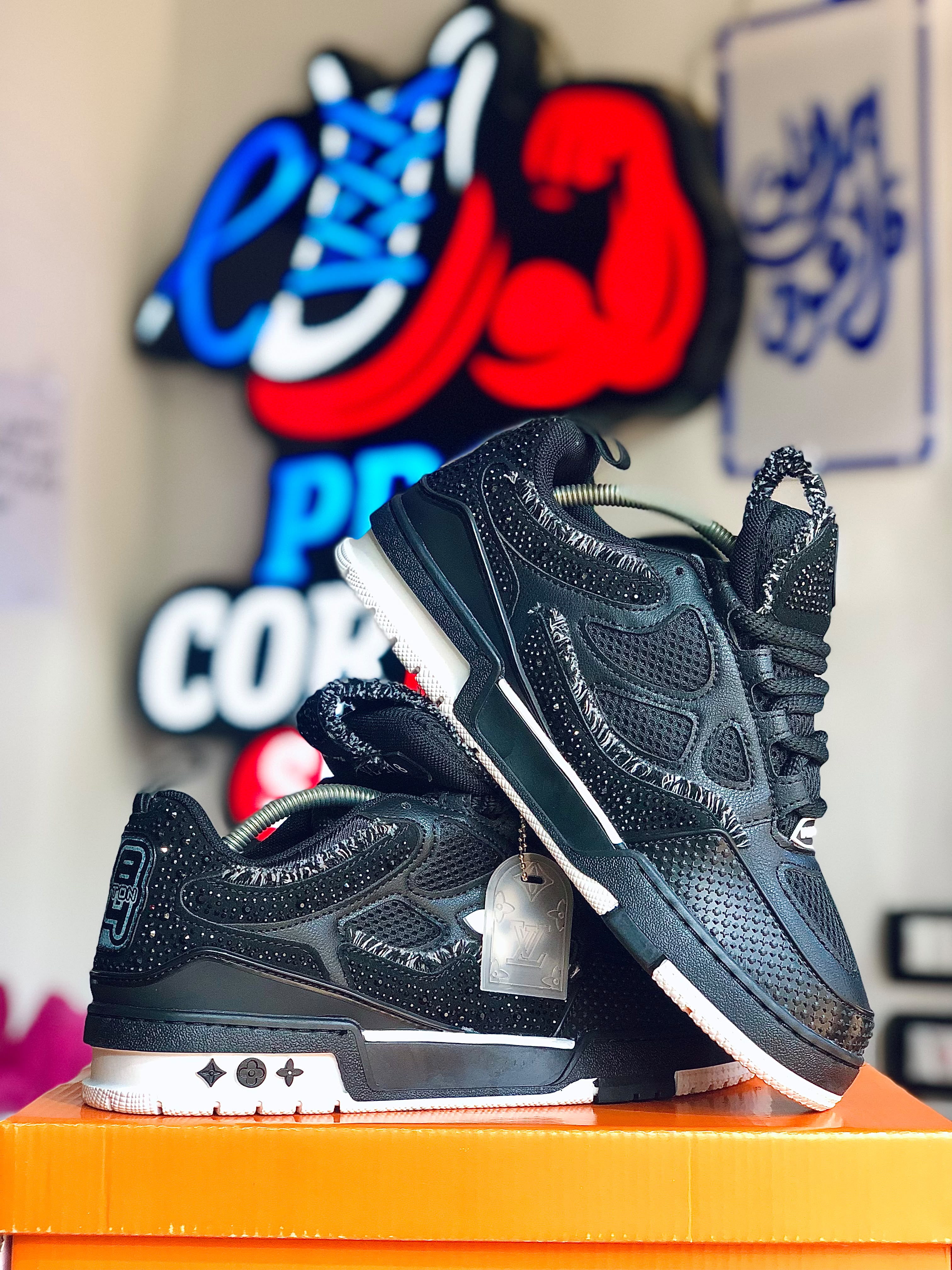 Louis Vuitton LV Skate Black White Crystal Monogram