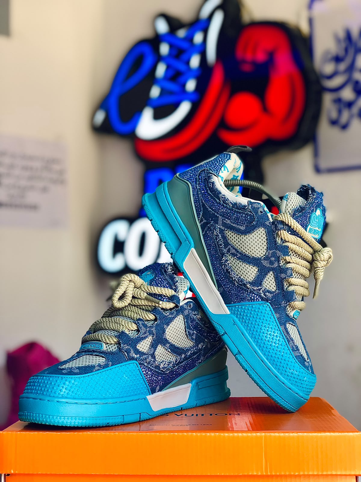 Louis Vuitton LV Skate Blue Crystal Monogram