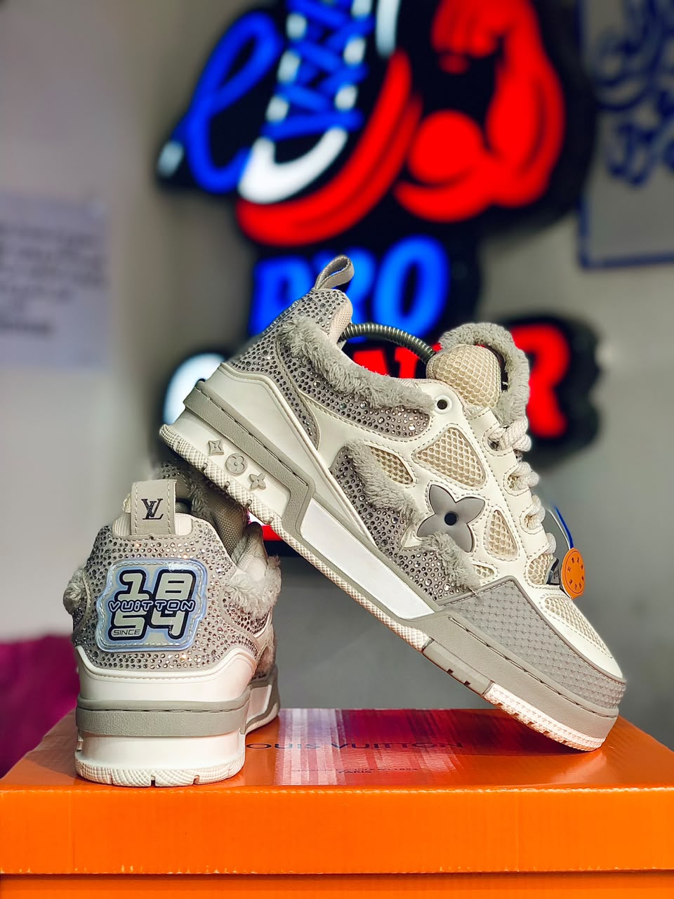 Louis Vuitton LV Skate Grey Crystal Monogram