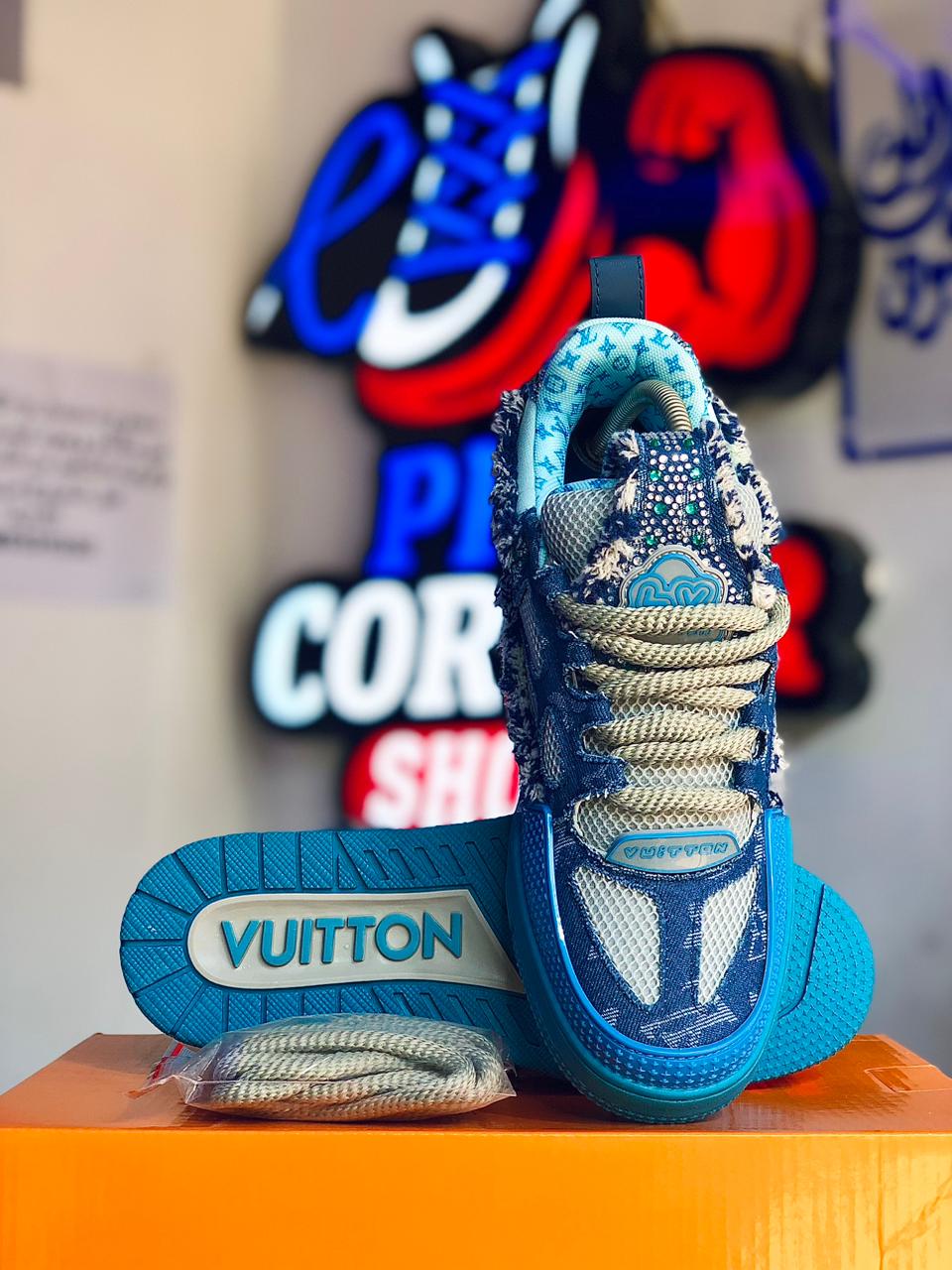 Louis Vuitton LV Skate Light Blue Crystal Monogram