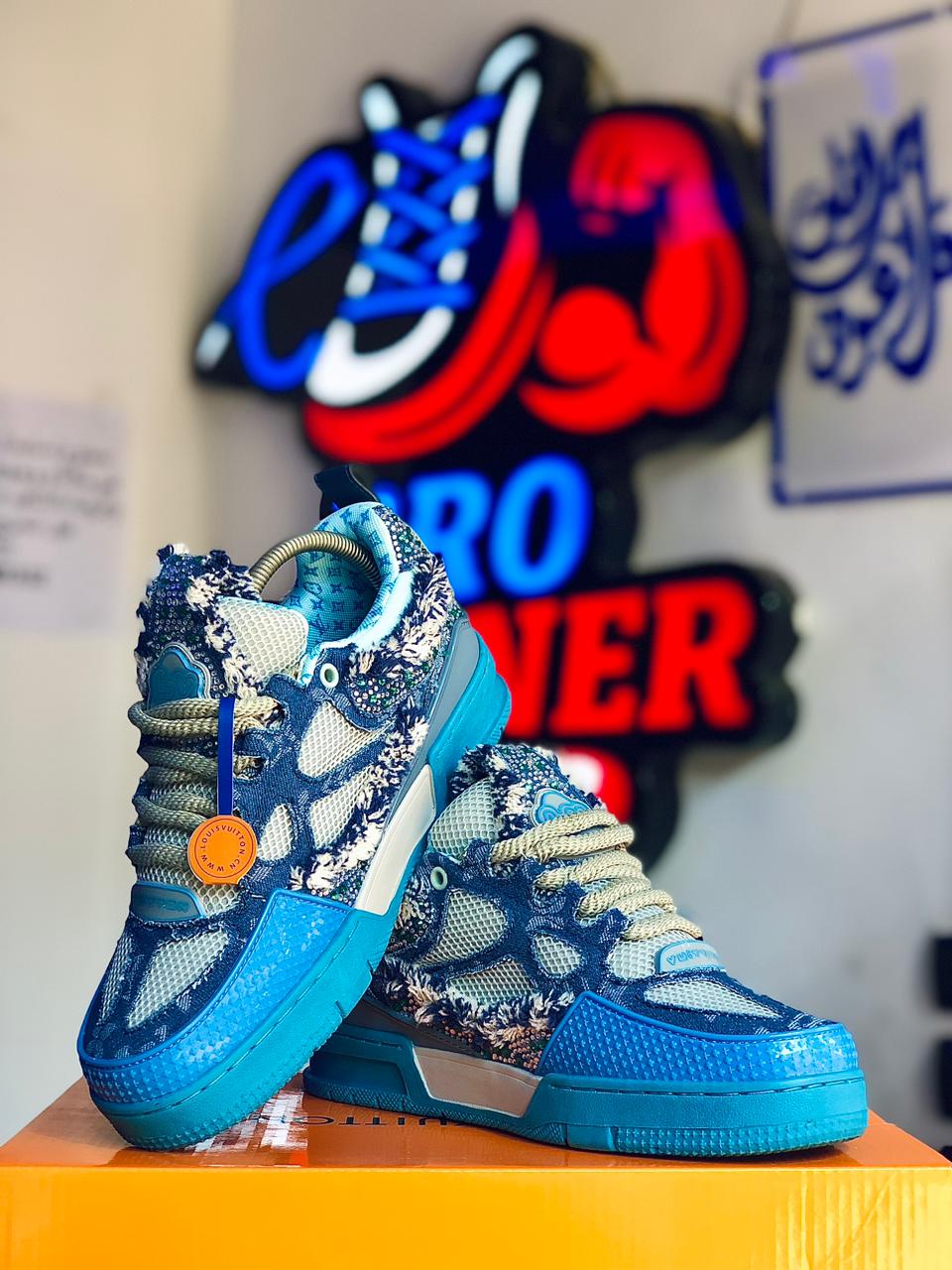 Louis Vuitton LV Skate Light Blue Crystal Monogram