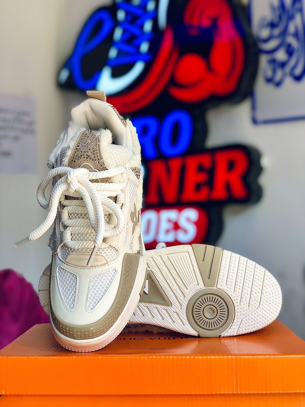 Louis Vuitton LV Skate White Crystal Monogram
