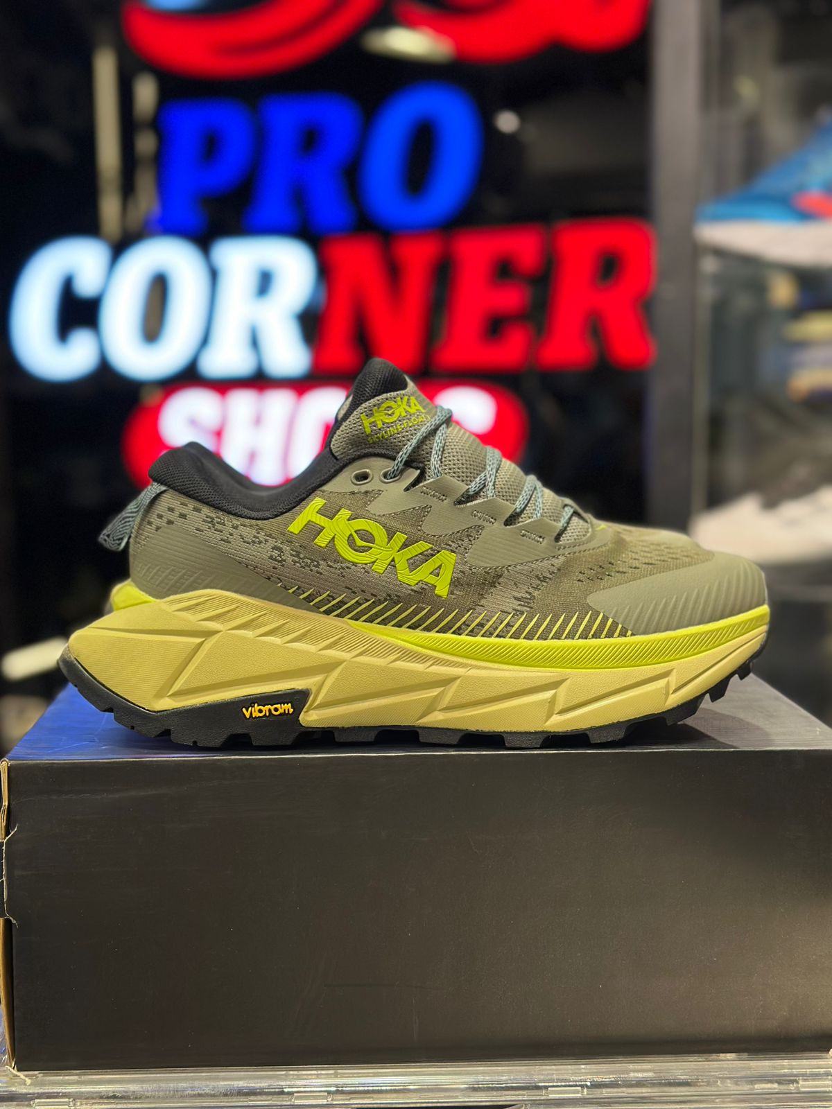 olive green hoka skyline