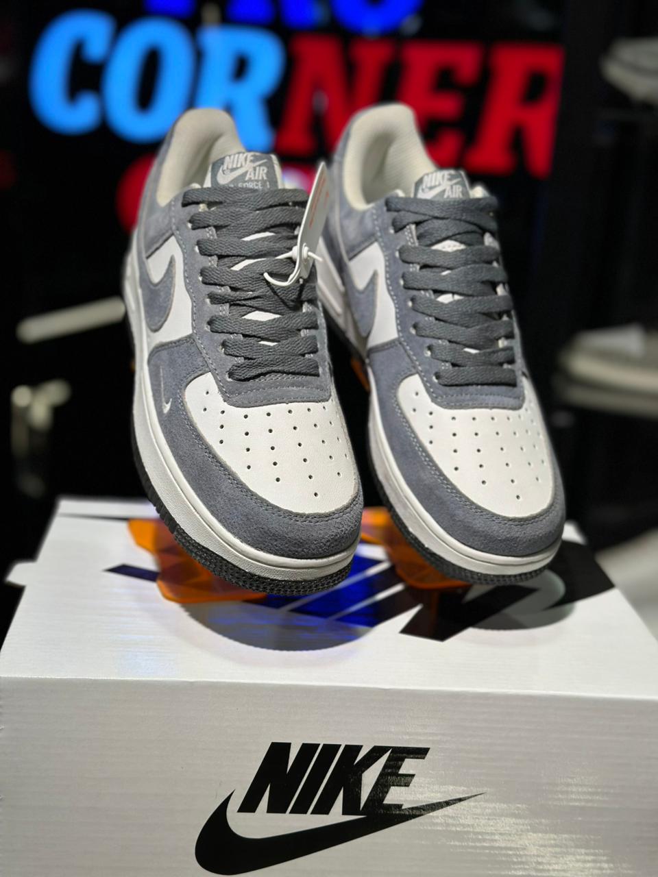 White Gray Suede