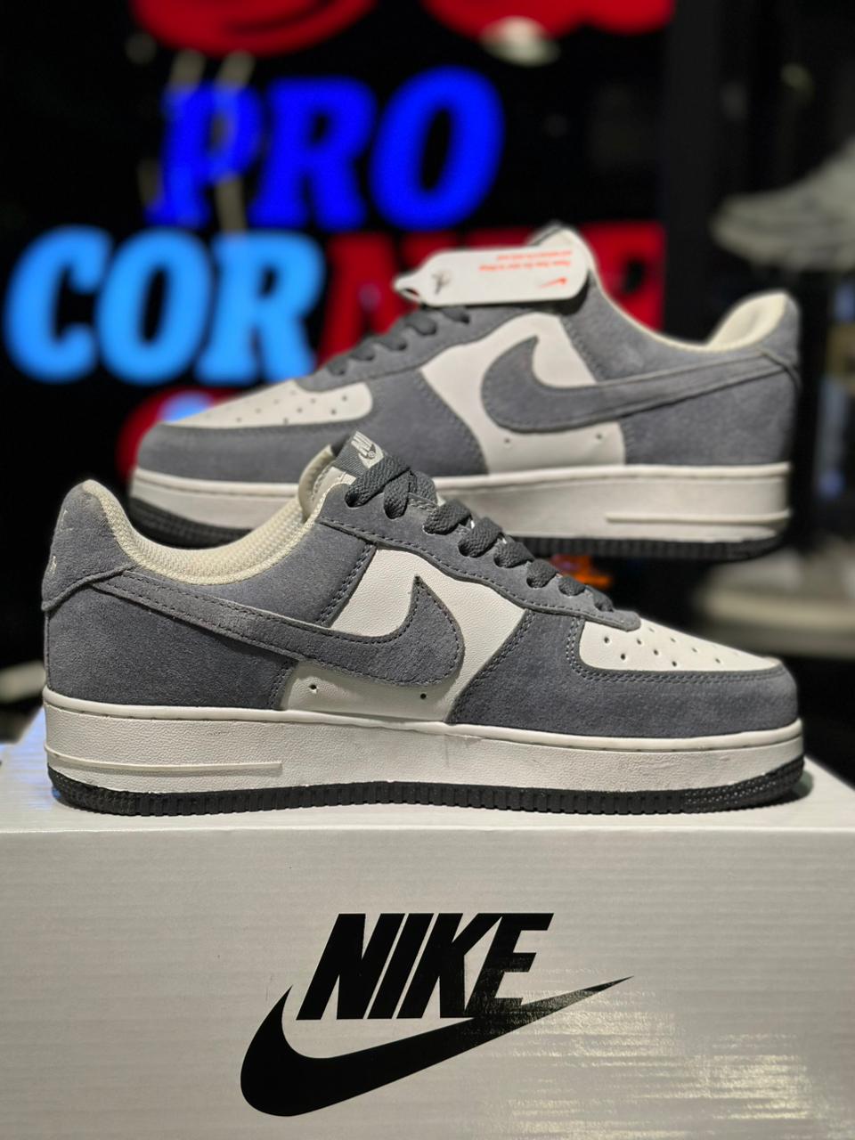 White Gray Suede